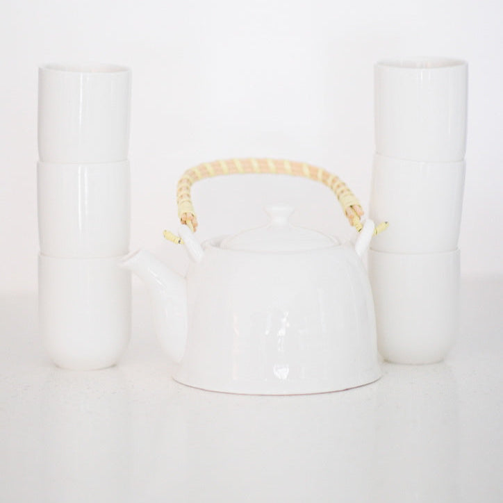 White Teapot Set