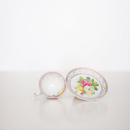 Floral Teacup and Saucer